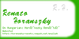 renato horanszky business card